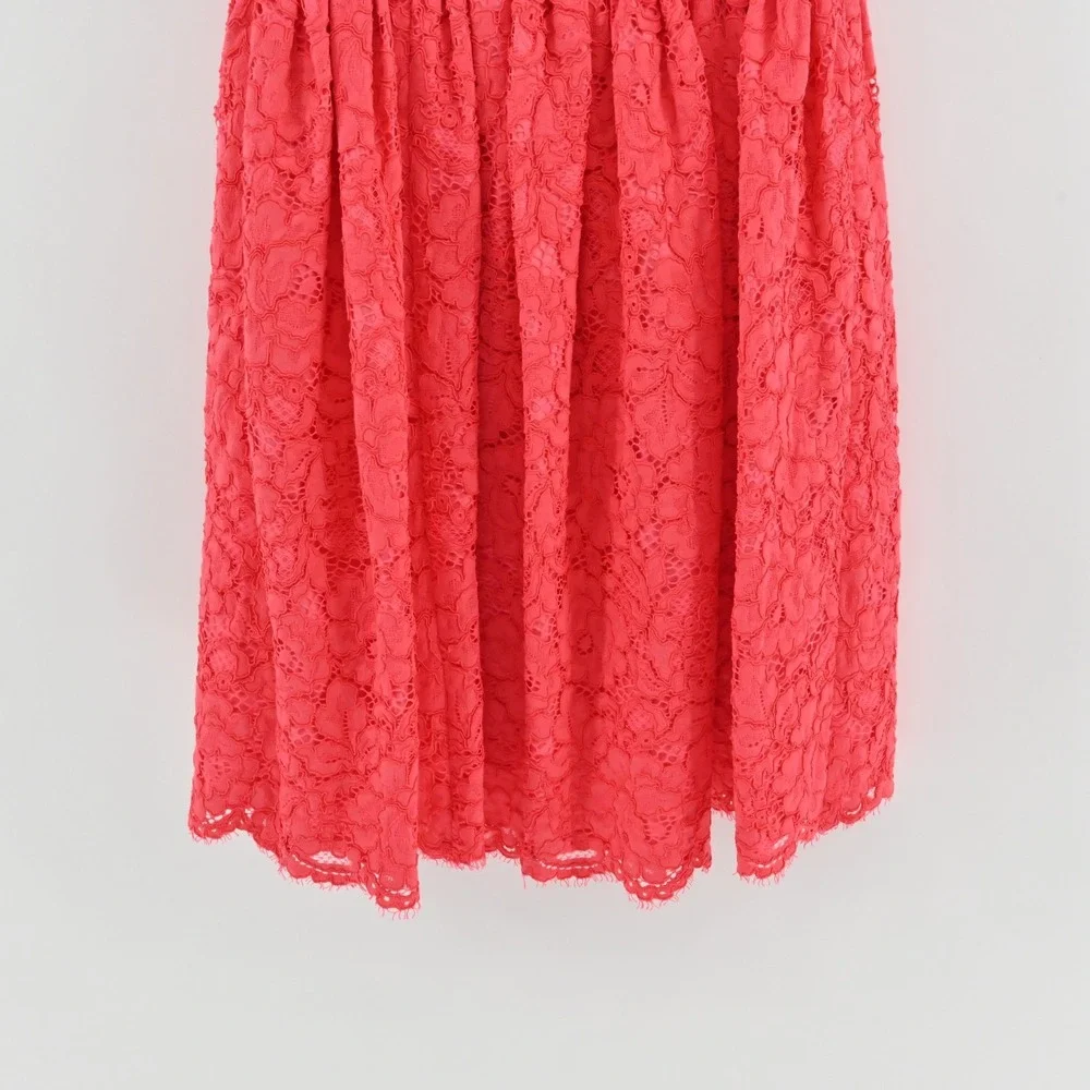 Kate Spade High Low Lace‎ Dress Size 00 Take A Walk On The Wild Side Geranium - Picture 13 of 13